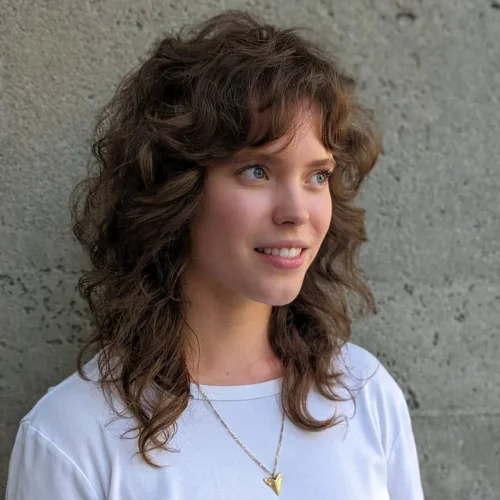 Curly Butterfly Cut Hair